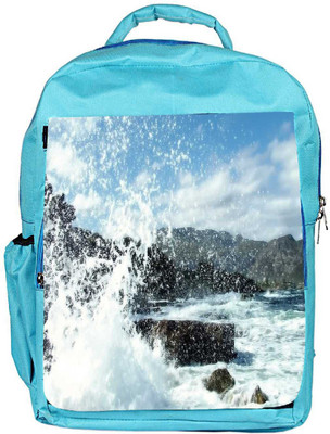 

Snoogg Eco Friendly Canvas Water Waves Hitting The Shore Designer Backpack Rucksack School Travel Unisex Casual Canvas Bag Bookbag Satchel 5 L Backpack(Blue)