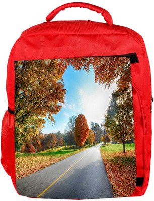 

Snoogg Eco Friendly Canvas Clean Roads Designer Backpack Rucksack School Travel Unisex Casual Canvas Bag Bookbag Satchel 5 L Backpack(Red)