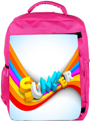 

Snoogg Eco Friendly Canvas Abstract Summer Background Backpack Rucksack School Travel Unisex Casual Canvas Bag Bookbag Satchel 5 L Backpack(Pink)