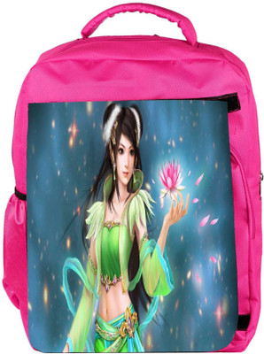 

Snoogg Eco Friendly Canvas Fantasy Girl Designer Backpack Rucksack School Travel Unisex Casual Canvas Bag Bookbag Satchel 5 L Backpack(Pink)