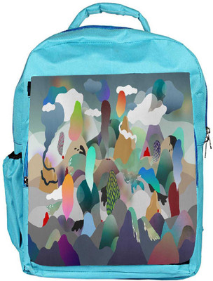 Snoogg Eco Friendly Canvas Paper Ring Of Fire Designer Backpack Rucksack School Travel Unisex Casual Canvas Bag Bookbag Satchel 5 L Backpack(Blue)