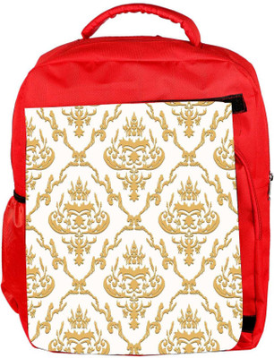 

Snoogg Eco Friendly Canvas Golden Pattern Designer Backpack Rucksack School Travel Unisex Casual Canvas Bag Bookbag Satchel 5 L Backpack(Red)