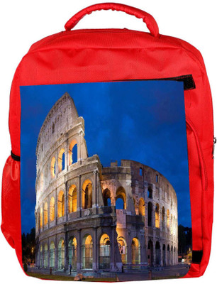 

Snoogg Eco Friendly Canvas Half Building Designer Backpack Rucksack School Travel Unisex Casual Canvas Bag Bookbag Satchel 5 L Backpack(Red)