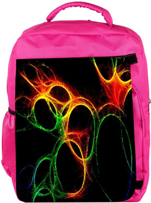 

Snoogg Eco Friendly Canvas Abstract Circles Designer Backpack Rucksack School Travel Unisex Casual Canvas Bag Bookbag Satchel 5 L Backpack(Pink)