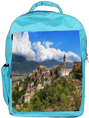 

Snoogg Eco Friendly Canvas River Side Houses Designer Backpack Rucksack School Travel Unisex Casual Canvas Bag Bookbag Satchel 5 L Backpack(Blue)