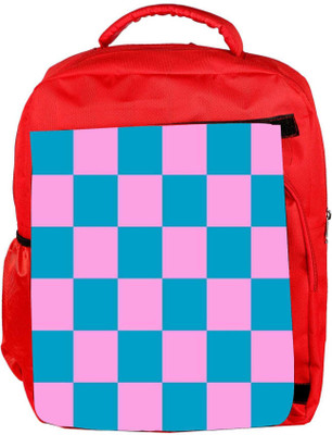 

Snoogg Eco Friendly Canvas Checkered Pattern 2447 Backpack Rucksack School Travel Unisex Casual Canvas Bag Bookbag Satchel 5 L Backpack(Red)