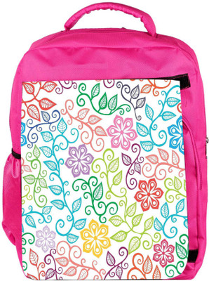 

Snoogg Eco Friendly Canvas Seamless Texture With Flowers And Butterflies Endless Floral Pattern Backpack Rucksack School Travel Unisex Casual Canvas Bag Bookbag Satchel 5 L Backpack(Pink)