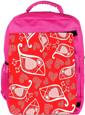 

Snoogg Eco Friendly Canvas White Birds Red Pattern Designer Backpack Rucksack School Travel Unisex Casual Canvas Bag Bookbag Satchel 5 L Backpack(Pink)