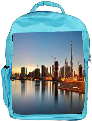 

Snoogg Eco Friendly Canvas Dubai The Dream City Designer Backpack Rucksack School Travel Unisex Casual Canvas Bag Bookbag Satchel 5 L Backpack(Blue)