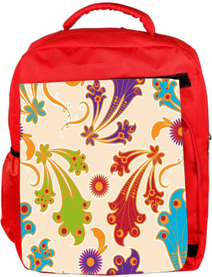 

Snoogg Eco Friendly Canvas Colorful Layered Flowers Designer Backpack Rucksack School Travel Unisex Casual Canvas Bag Bookbag Satchel 5 L Backpack(Red)