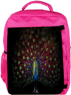 

Snoogg Eco Friendly Canvas Peacock Designer Backpack Rucksack School Travel Unisex Casual Canvas Bag Bookbag Satchel 5 L Backpack(Pink)