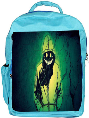 

Snoogg Eco Friendly Canvas Smiling Demon Designer Backpack Rucksack School Travel Unisex Casual Canvas Bag Bookbag Satchel 5 L Backpack(Blue)