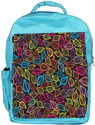 

Snoogg Eco Friendly Canvas Multicolor Leaves Designer Backpack Rucksack School Travel Unisex Casual Canvas Bag Bookbag Satchel 5 L Backpack(Blue)