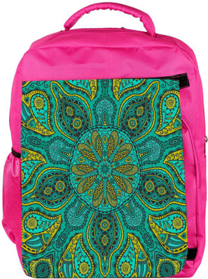 

Snoogg Eco Friendly Canvas Ornamental Lace Pattern Backpack Rucksack School Travel Unisex Casual Canvas Bag Bookbag Satchel 5 L Backpack(Pink)