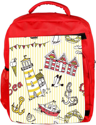 

Snoogg Eco Friendly Canvas Light House Designer Backpack Rucksack School Travel Unisex Casual Canvas Bag Bookbag Satchel 5 L Backpack(Red)