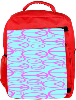 

Snoogg Eco Friendly Canvas Peace Symbol Pattern 2894 Backpack Rucksack School Travel Unisex Casual Canvas Bag Bookbag Satchel 5 L Backpack(Red)