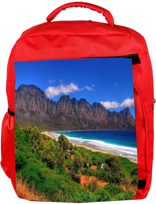 

Snoogg Eco Friendly Canvas Beach View Designer Backpack Rucksack School Travel Unisex Casual Canvas Bag Bookbag Satchel 5 L Backpack(Red)