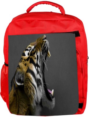 

Snoogg Eco Friendly Canvas Tiger Roar Designer Backpack Rucksack School Travel Unisex Casual Canvas Bag Bookbag Satchel 5 L Backpack(Red)