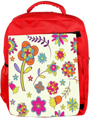 

Snoogg Eco Friendly Canvas Colorful Flower Designer Backpack Rucksack School Travel Unisex Casual Canvas Bag Bookbag Satchel 5 L Backpack(Red)