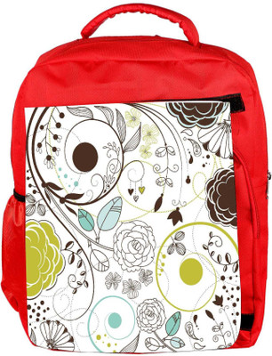 

Snoogg Eco Friendly Canvas Retro Floral Background Backpack Rucksack School Travel Unisex Casual Canvas Bag Bookbag Satchel 5 L Backpack(Red)