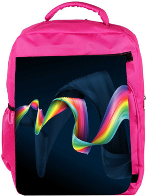 

Snoogg Eco Friendly Canvas Ribbons Pattern Designer Backpack Rucksack School Travel Unisex Casual Canvas Bag Bookbag Satchel 5 L Backpack(Pink)