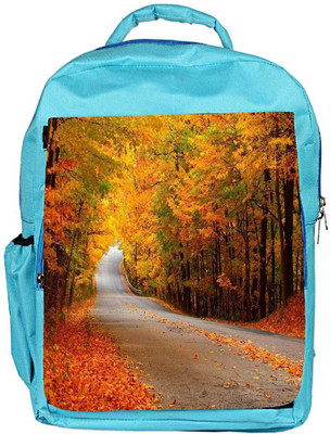 

Snoogg Eco Friendly Canvas Orange Leaves Designer Backpack Rucksack School Travel Unisex Casual Canvas Bag Bookbag Satchel 5 L Backpack(Blue)