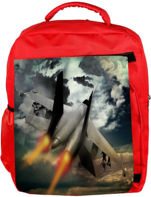 

Snoogg Eco Friendly Canvas Fighter Jet Backpack Rucksack School Travel Unisex Casual Canvas Bag Bookbag Satchel 5 L Backpack(Red)