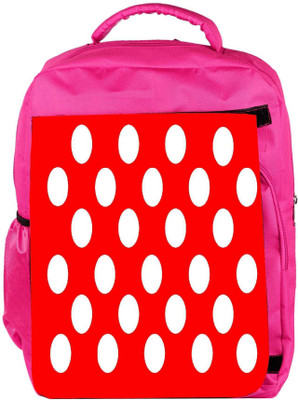 

Snoogg Eco Friendly Canvas Red Polka Dot Backpack Rucksack School Travel Unisex Casual Canvas Bag Bookbag Satchel 5 L Backpack(Pink)