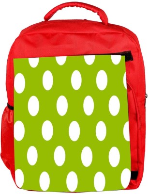 

Snoogg Eco Friendly Canvas Green Polka Dotted Backpack Rucksack School Travel Unisex Casual Canvas Bag Bookbag Satchel 5 L Backpack(Red)