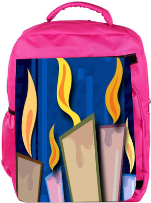 

Snoogg Eco Friendly Canvas Candles Light 2454 Backpack Rucksack School Travel Unisex Casual Canvas Bag Bookbag Satchel 5 L Backpack(Pink)