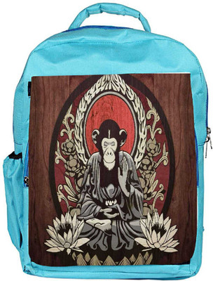

Snoogg Eco Friendly Canvas Meditating Monkey 2656 Backpack Rucksack School Travel Unisex Casual Canvas Bag Bookbag Satchel 5 L Backpack(Blue)