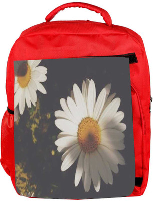 

Snoogg Eco Friendly Canvas White Sunflowers Backpack Rucksack School Travel Unisex Casual Canvas Bag Bookbag Satchel 5 L Backpack(Red)