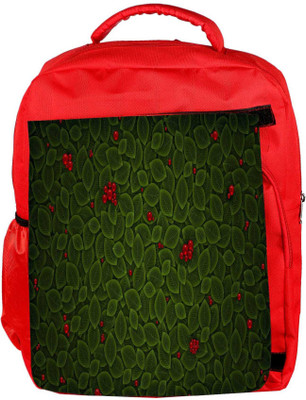 

Snoogg Eco Friendly Canvas Leaves With Berry Designer Backpack Rucksack School Travel Unisex Casual Canvas Bag Bookbag Satchel 5 L Backpack(Red)