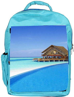 Snoogg Eco Friendly Canvas Digit Bit Heart Pattern Backpack Rucksack School Travel Unisex Casual Canvas Bag Bookbag Satchel 5 L Backpack(Blue)