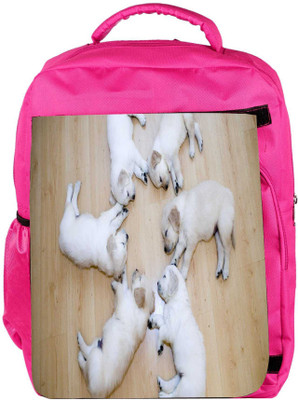 

Snoogg Eco Friendly Canvas Cute Dog Puppies Designer Backpack Rucksack School Travel Unisex Casual Canvas Bag Bookbag Satchel 5 L Backpack(Pink)