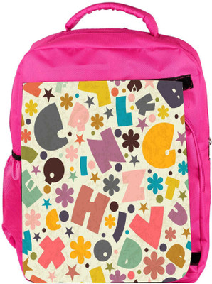 

Snoogg Eco Friendly Canvas Crazy Alphabets Designer Backpack Rucksack School Travel Unisex Casual Canvas Bag Bookbag Satchel 5 L Backpack(Pink)