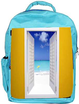 

Snoogg Eco Friendly Canvas Beach And Window Designer Backpack Rucksack School Travel Unisex Casual Canvas Bag Bookbag Satchel 5 L Backpack(Blue)