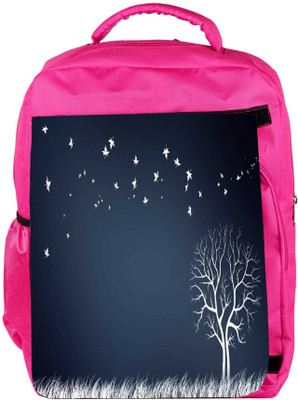 

Snoogg Eco Friendly Canvas Field Tree Leaves Designer Backpack Rucksack School Travel Unisex Casual Canvas Bag Bookbag Satchel 5 L Backpack(Pink)