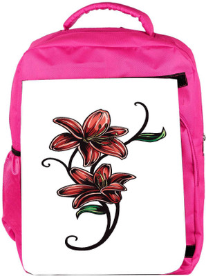 

Snoogg Eco Friendly Canvas Floral Vector Element Backpack Rucksack School Travel Unisex Casual Canvas Bag Bookbag Satchel 5 L Backpack(Pink)