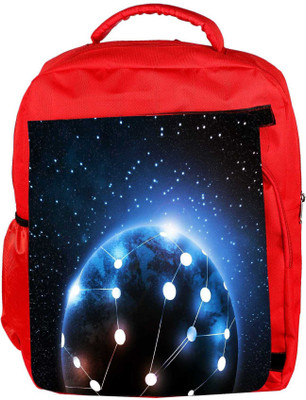 

Snoogg Eco Friendly Canvas Connected World Backpack Rucksack School Travel Unisex Casual Canvas Bag Bookbag Satchel 5 L Backpack(Red)