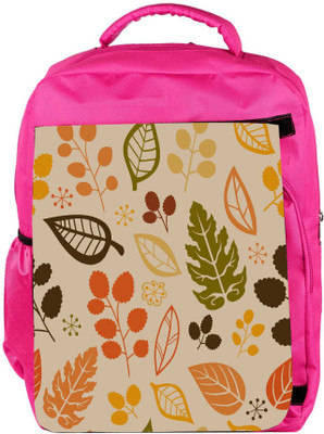 

Snoogg Eco Friendly Canvas Colorful Leaves Designer Backpack Rucksack School Travel Unisex Casual Canvas Bag Bookbag Satchel 5 L Backpack(Pink)