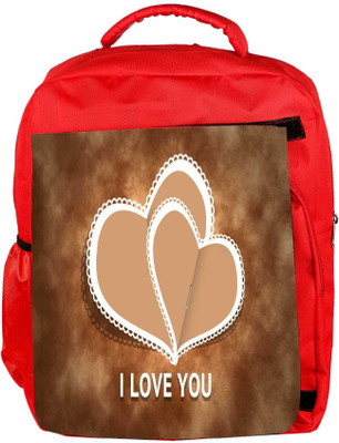 

Snoogg Eco Friendly Canvas Cream Heart Designer Backpack Rucksack School Travel Unisex Casual Canvas Bag Bookbag Satchel 5 L Backpack(Red)