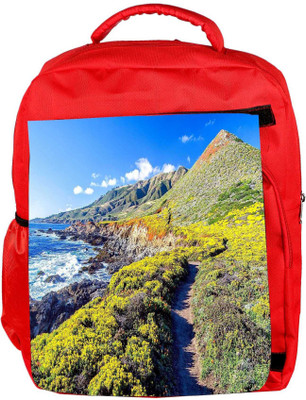 

Snoogg Eco Friendly Canvas Pathway In The Mountain Designer Backpack Rucksack School Travel Unisex Casual Canvas Bag Bookbag Satchel 5 L Backpack(Red)