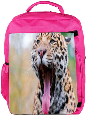 

Snoogg Eco Friendly Canvas Leopard Designer Backpack Rucksack School Travel Unisex Casual Canvas Bag Bookbag Satchel 5 L Backpack(Pink)