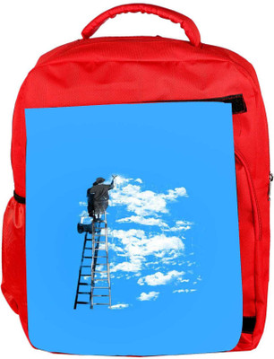 

Snoogg Eco Friendly Canvas Painting The Clouds 2676 Backpack Rucksack School Travel Unisex Casual Canvas Bag Bookbag Satchel 5 L Backpack(Red)