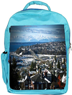 

Snoogg Eco Friendly Canvas Snow On The Roof Designer Backpack Rucksack School Travel Unisex Casual Canvas Bag Bookbag Satchel 5 L Backpack(Blue)