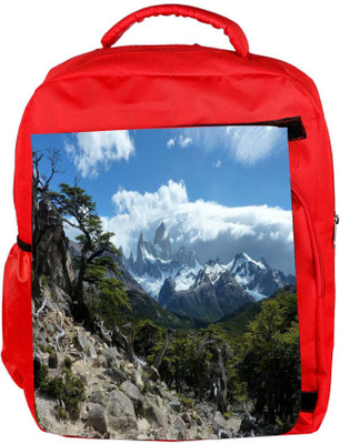 

Snoogg Eco Friendly Canvas Rocks Mountain Designer Backpack Rucksack School Travel Unisex Casual Canvas Bag Bookbag Satchel 5 L Backpack(Red)