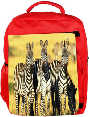 

Snoogg Eco Friendly Canvas Group Of Zebra Designer Backpack Rucksack School Travel Unisex Casual Canvas Bag Bookbag Satchel 5 L Backpack(Red)