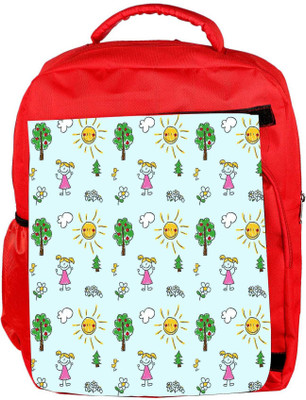 

Snoogg Eco Friendly Canvas Happy Girls Out Designer Backpack Rucksack School Travel Unisex Casual Canvas Bag Bookbag Satchel 5 L Backpack(Red)