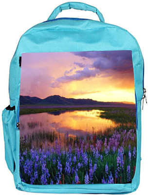 

Snoogg Eco Friendly Canvas Purple Flower Designer Backpack Rucksack School Travel Unisex Casual Canvas Bag Bookbag Satchel 5 L Backpack(Blue)